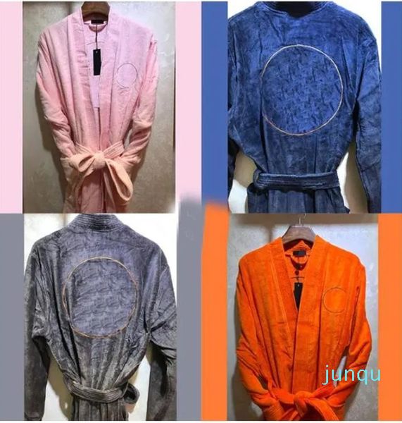 Pijamas letras em relevo roupão de banho feminino outono inverno roupões de algodão roupas para casa pijamas atacado