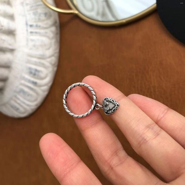 Küme halkaları retro kalp cazibesi yüzüğü tarzı ruh takı iyi Yahudi Kadınlar için Mee Jewerly Men 2023 925 STERLING Gümüş Süper Fırsatlar Hediyesi