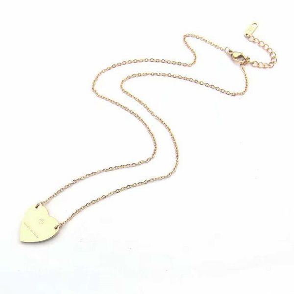 Herren-Halskette, goldene Halskette, Damen, weibliches Paar, Goldsplitter, Schmuck, Geschenke für Freundin, zwei Herzen, Luxus-Schmuck, Valentinstag, Weihnachtsgeschenk, Großhandel P2