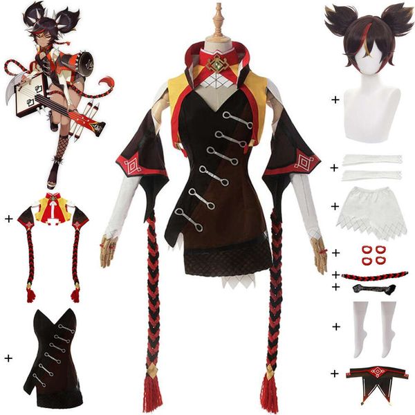 Cosplay xinyan cosplay traje anime jogo genshin impacto liyue adultsexy mulher vestido superior halloween carnaval festa loli terno peruca prop