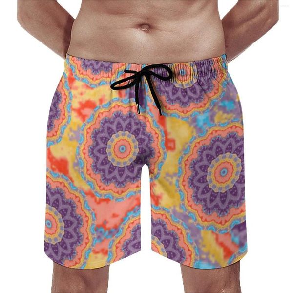 Pantaloncini da uomo Hippie Bohemian Gym Summer Floral Mandala Retro Beach Running Surf Costume da bagno personalizzato ad asciugatura rapida