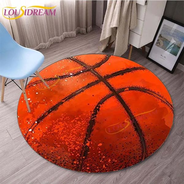 Teppich Basketball Runde Matte Ying Yang Bedruckte Erde Runde Matte Bohemia Runde Teppiche Baby Play Crawl Teppiche für Wohnzimmer Home Decor 231013