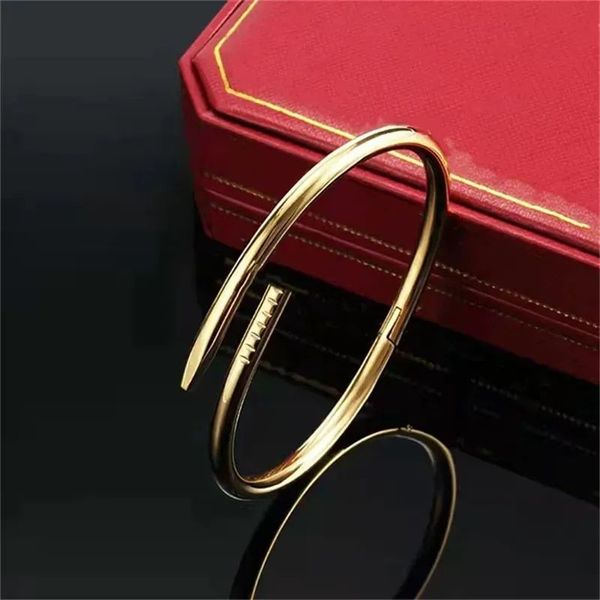 Prego pulseira designer pulseiras jóias de luxo para mulheres moda pulseira 18k liga de ouro banhado a ouro artesanato nunca desbota não alérgico carro atacado grande q10 kno6