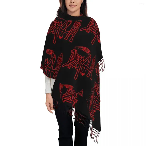 Lenços Death Band Shawl Wrap para Mulheres Inverno Quente Grande Lenço Macio Metal Música Pashminas