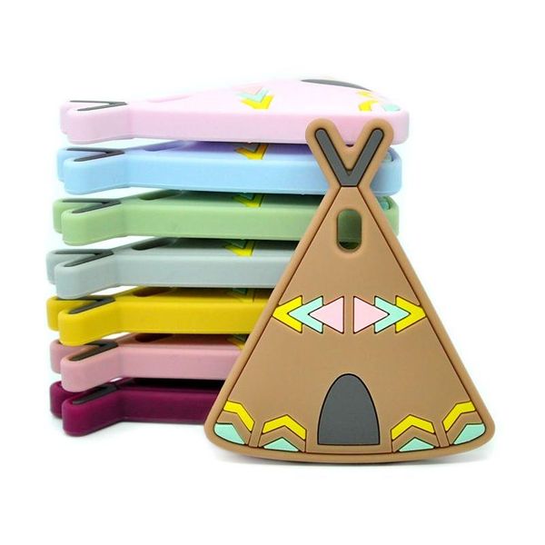 Soothers dişleri teepee teether bpa sile tipi diş çıkarma çiğneme çiğnenebilir hemşirelik kolyesi bebek emziği kukla kolye oyuncak aksesuarları dheir