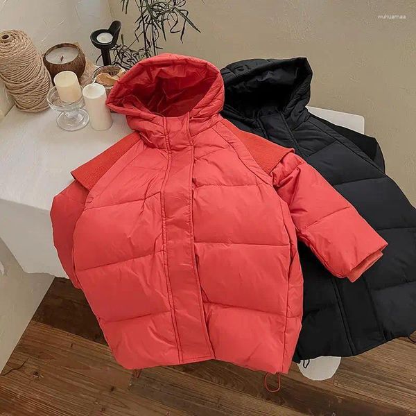 Casaco para baixo 2-10y outono inverno meninas casacos longos crianças adolescentes engrossado pato jaquetas da criança crianças com capuz outerwear parkas snowsuits