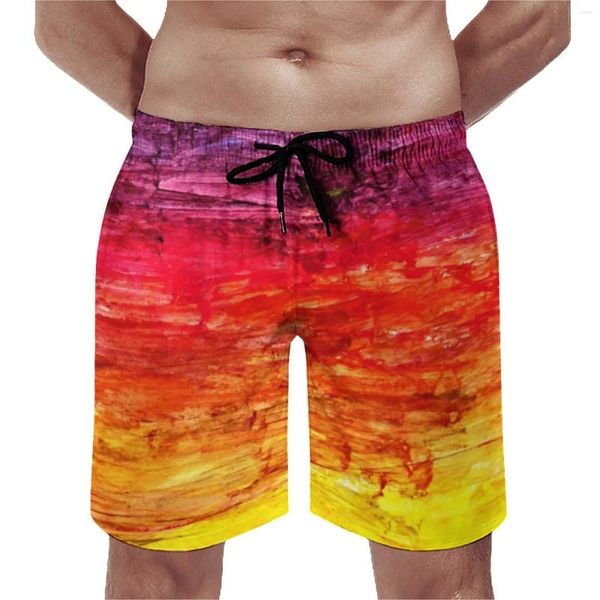 Pantaloncini da uomo Abstract Sunset Gym Print Pantaloni corti da spiaggia classici Sport maschili Fitness Costume da bagno ad asciugatura rapida Regalo di compleanno