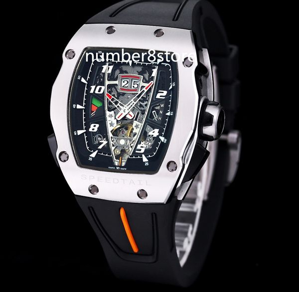 RM40-01 orologio da uomo a carica automatica orologi sportivi di lusso quadrante scheletrato cassa in acciaio inossidabile orologio da polso svizzero tonneau cristallo di zaffiro impermeabile