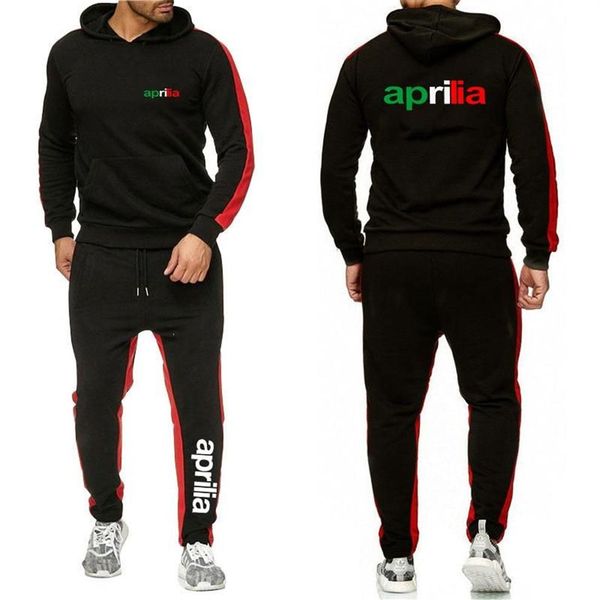 Fatos masculinos marca motocicleta aprilia homens conjunto de impressão harajuku zíper jaquetas com capuz ternos esportivos faculdade masculino hoodies casua331z