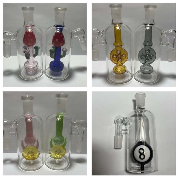 Trippy Garden Downstem Smoking Ash Catcher Fab-Egg Perc AshCatcher per narghilè in vetro Tubi dell'acqua Dab Rigs