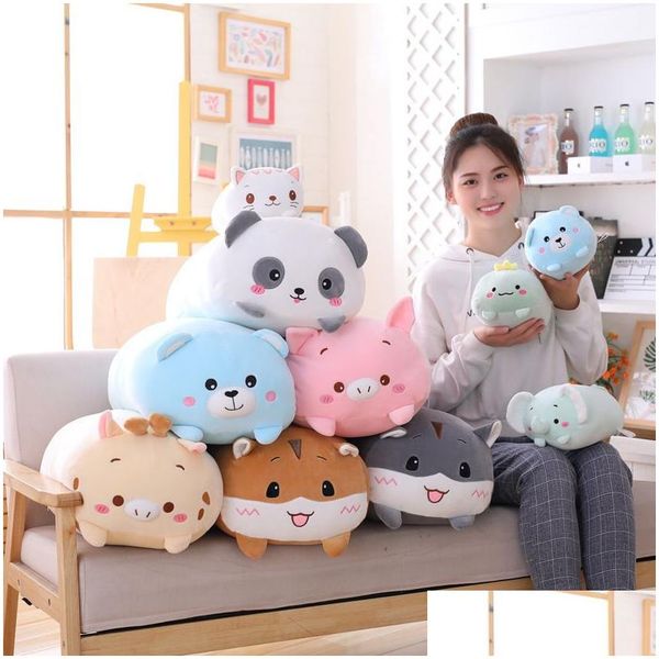 Decorazioni natalizie Simpatico maiale Cuscino Bambola Peluche Morbido Panda Striscia Gatto Pigro Sonno Consegna goccia Giardino domestico Festa festiva Fornitori Dhjhh