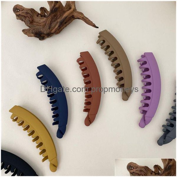 Haarschmuck 1 Stück Frosted Banana Haarspange Klemme Koreanische Haarnadel Pferdeschwanzhalter Klaue Clips Frauen Kopfbedeckung Zubehör Fabrikpreis Dhqvc