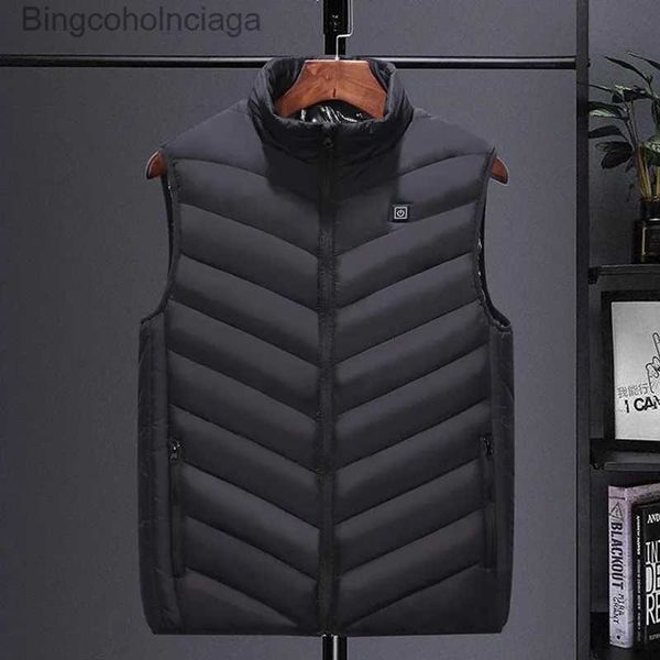 Gilet da uomo Uomo Autunno e inverno Gilet riscaldato di alta qualità Zone Giacche riscaldate elettriche Uomo Cappotto termico in grafene Giacca imbottita riscaldante USBL231014