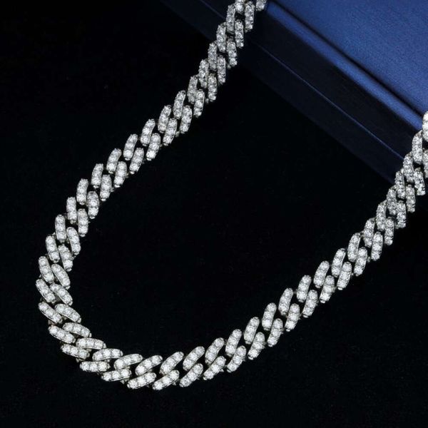 Qian Jian Sale Jewelry S925 Hiphop Fashion Exquisite Vvs 8mm Diamant-Moissanit-Kubanische Gliederkette