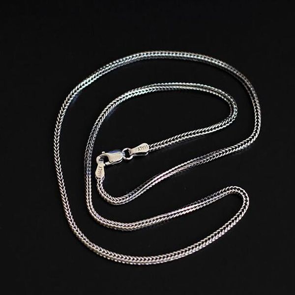 1/6 mm Plata de Ley 925 Collar de cadena de cola de zorro Cadenas de moda Hombres Mujeres Collar de joyería Accesorios de bricolaje 16 18 20 22 24 26 Inch270r