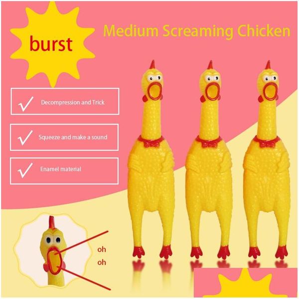 Outros suprimentos de festa festiva venda direta criativo estranho frango rugido ventila brinquedos para animais de estimação truque médio gritando sos on-line dhiak