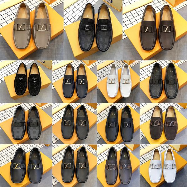 Herren-Designer-Loafer-Schuhe, luxuriöse italienische Klassiker, goldene Mokassins-Kleiderschuhe, Schwarz-Weiß-Echtes Leder, Hochzeit, Walk-Drive-Schuhe, Größe 38–46