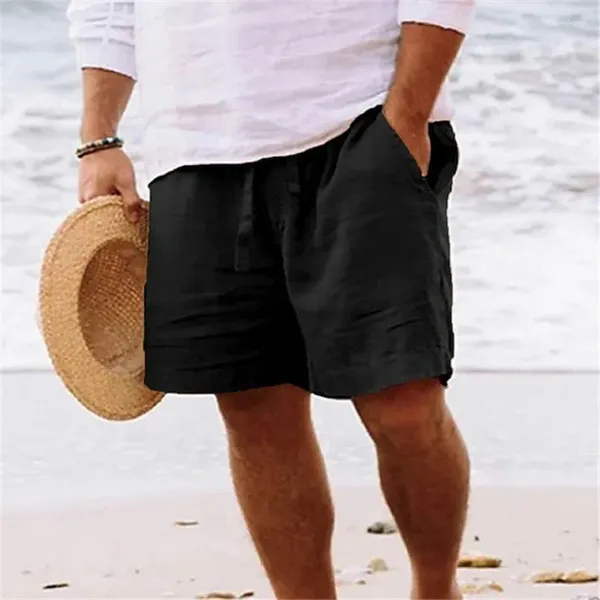 Shorts masculinos verão algodão linho para roupas masculinas calças de praia esporte correndo curto homme ropa hombre basquete moletom masculino
