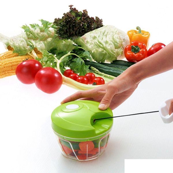 Utensili per frutta e verdura Frullatore manuale per aglio Robot da cucina Tritatutto Tritacarne Affettatrice Mano Pl String Chopper Cipolle Macinato di carne Homefavor Dhdwn