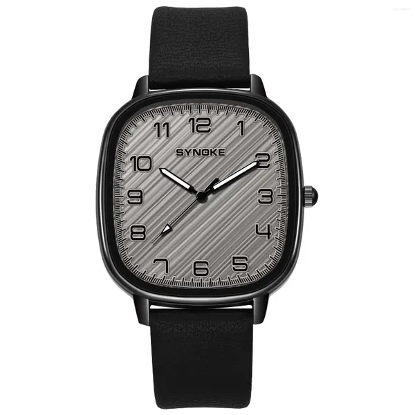 Relógios de pulso Mens Relógios À Prova D 'Água Esporte Militar Relógio para Homens Preto Moda Quartz Couro Strap