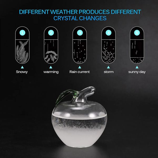 Decorazioni natalizie 35ml Liquido Vetro trasparente Tempesta Mela Goccia d'acqua Tempeste Previsioni Bottiglia Monitor Previsioni Barometro Ornamenti natalizi Regalo 231013