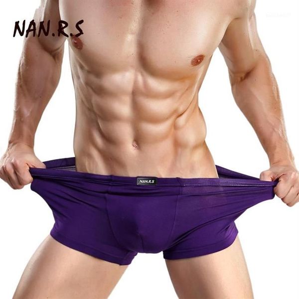 Cuecas sólidas clássicas de bambu homens roupa interior boxer sexy homens crotchless para cuecas masculinas de marca13227