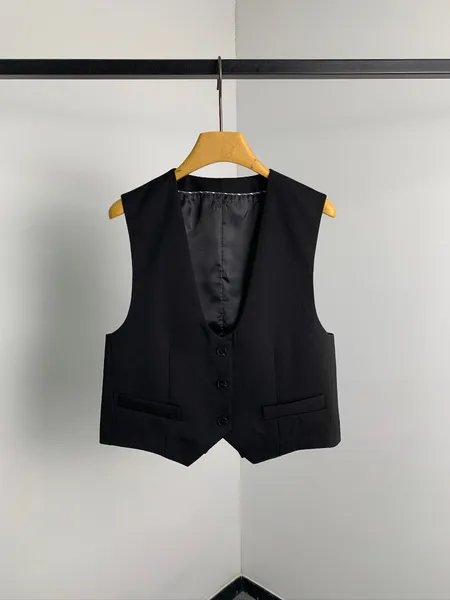 Abiti da donna Importati Lana pettinata Moda Piccola scatola Gilet con scollo a U profondo