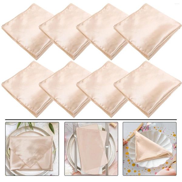 Guardanapo de mesa 8 peças guardanapos de casamento tecido absorve água festival cetim jantar de pano reutilizável