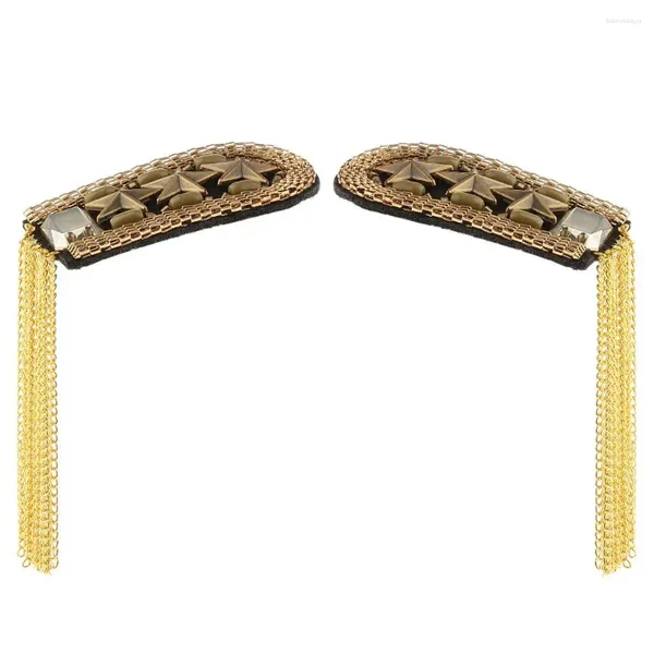 Broşlar 2pcs Yıldız Tassel Epaulette Omuz Kurulu Kostüm Epaulet