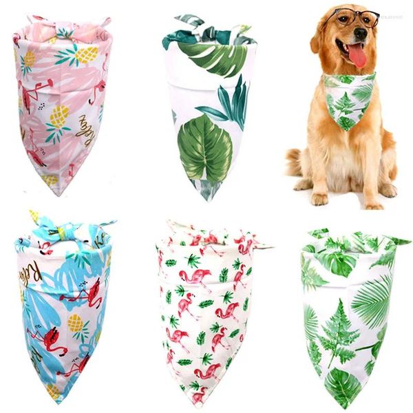 Cão vestuário estilo havaiano pet triangular bandage babadores para pequenos grandes cães filhote de cachorro mascotas produtos gato cachecol aliciamento acessórios