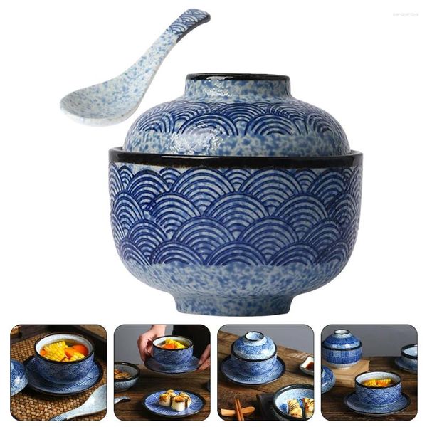 Conjuntos de louça de cerâmica tigela de vapor pote de cerâmica rosa microondas salada tigelas cerâmica restaurante japonês