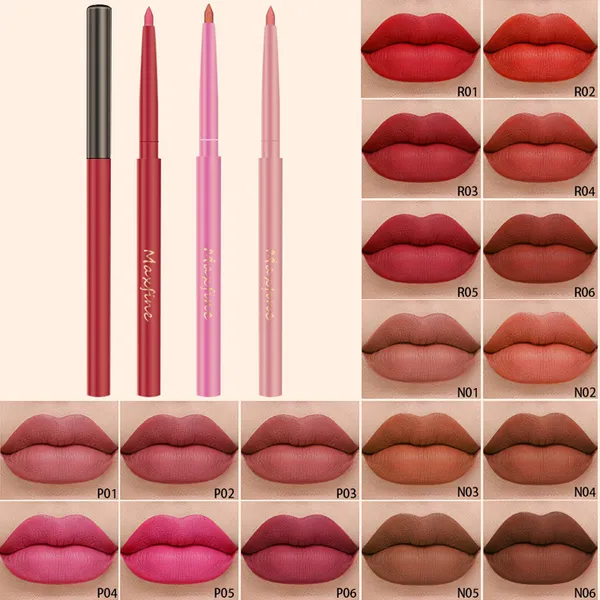 Set di matite per labbra di diciotto colori impermeabili a lunga durata