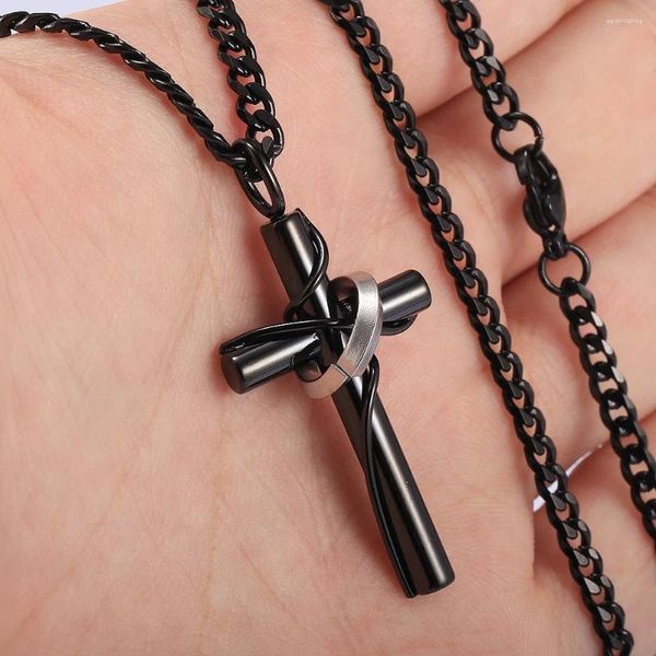 Anhänger Halsketten Kreuz Halskette Für Männer Jungen Edelstahl Jesus Christus Charme Zubehör Geschenk Großhandel DKP693