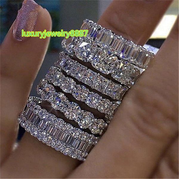 Lüks kadın takılar moissanite oval mükemmel kesim nişan yüzüğü elmas sonsuzluk yüzüğü kübik zirkonya hediyeler çinko alaşım çiftleri