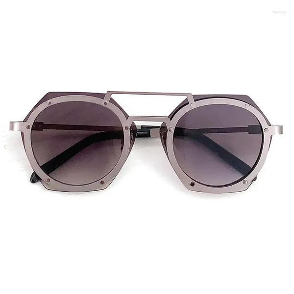 Солнцезащитные очки 2023, трендовая оправа из сплава, женская и мужская мода UV400, градиентные очки для отдыха, пляжного песка, Feminino
