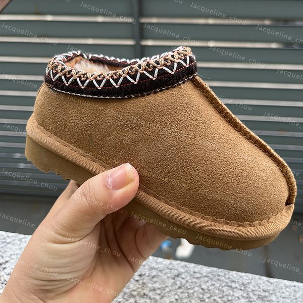 Designer Botas de Criança Crianças Tasman Chinelos Clássico Bota de Neve de Inverno para Meninas Austrália Bebê Botas de Pele Quente Fluffy Slides Tamanho 21-35