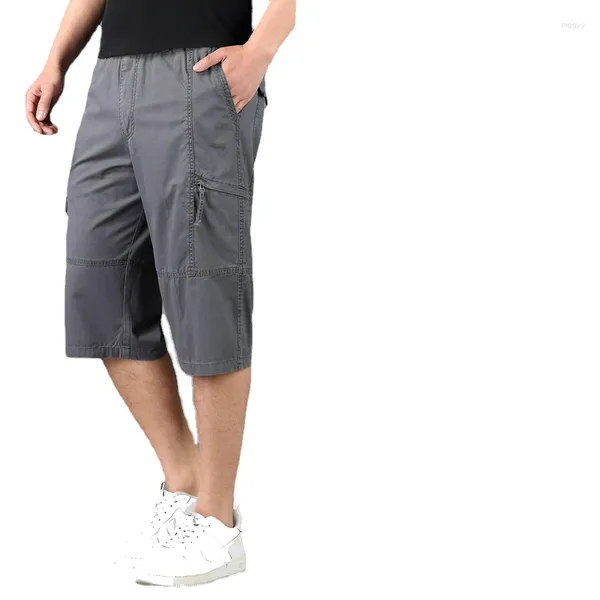 Pantaloncini da uomo Arrivo Estate Cotone maschile Sciolto Elastico in vita Lunghezza al ginocchio Tasche Moda Casual Taglie forti L XL 2XL 3XL 4XL 5XL 6XL