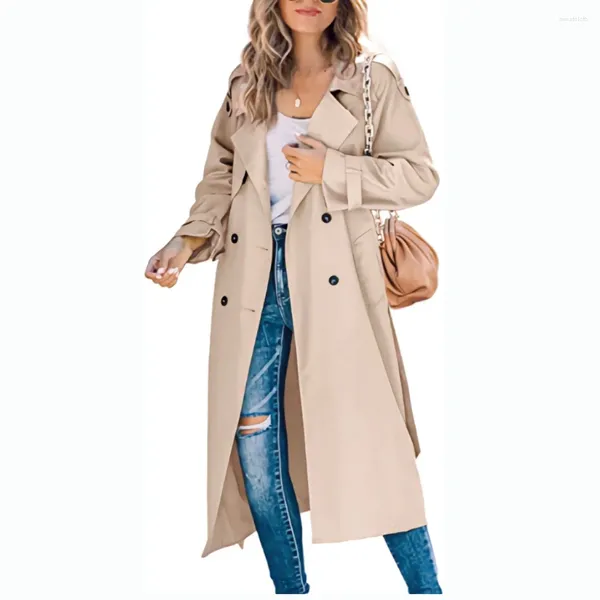 Trench da donna 2023 Cappotto lungo beige stile britannico Cappotto lungo moda autunnale