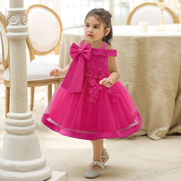 Новое детское платье на первый день рождения, платье принцессы, газовая пышная юбка для маленьких девочек, платье для выступлений на фортепиано