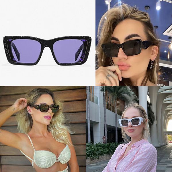 Occhiali Symbole Sonnenbrille SPR08 3D-Behandlung an den Bügeln Luxuriöse Designer-Sonnenbrille mit traditionellem dreieckigem Logo. Cat-Eye-Sonnenbrille aus Acetat
