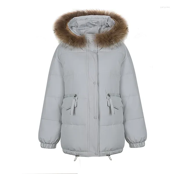 Kadın trençkotları pamuklu yastıklı kalınlaştırıcı polar astarlı uzun parka kışlık ceket kürk kapüşonlu ceket çıkarılabilir yakalı dış giyim