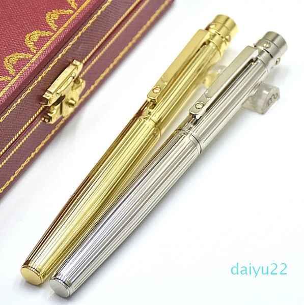 Atacado luxo série santos metal rollerball caneta prata preto dourado artigos de papelaria material de escritório escrita canetas de gel suave como presente