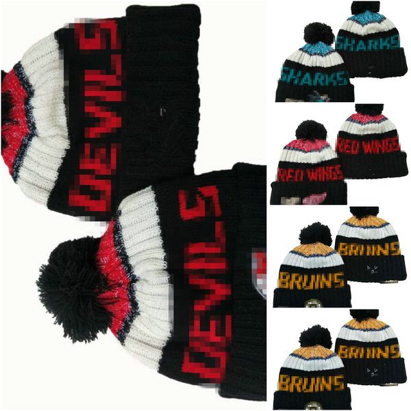 Gorros de luxo Devils Beanie Hockey designer Winter Bean homens e mulheres Design de moda chapéus de malha outono boné de lã carta jacquard unissex crânio quente esporte chapéu de malha