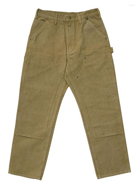 Pantalones vaqueros de lona para hombre, pantalones de carpintero, pantalones de trabajo utilitarios