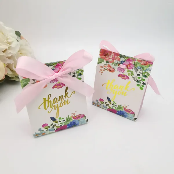 Geschenkpapier 50 teile/los Danke Bronzing Verpackung Taschen Cookie Candy Box Festival Party Hochzeit Gefälligkeiten Für Gäste Baby Dusche Dekor