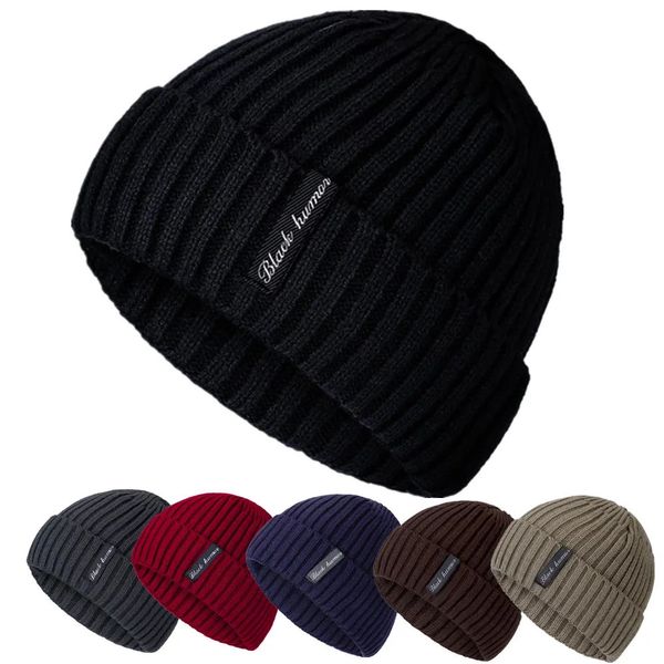 BeanieSkull Caps Unisex Carta Quente Chapéus de Inverno Elegante Adicione Pele Forrada Soft Beanie Cap Grosso Malha Para Homens Mulheres Drop 231013