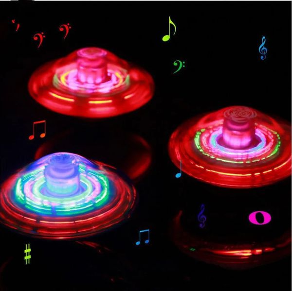 Spinning top giroscópio elétrico laser cor flash led luz brinquedo música giroscópio pegtop spinner girando brinquedos clássicos vender crianças brinquedo 231013