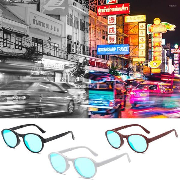 Óculos de sol 1 pc óculos para pessoas com daltonismo vermelho-verde daltonismo e fraqueza de cor liga meio quadro lentes de revestimento de dois lados