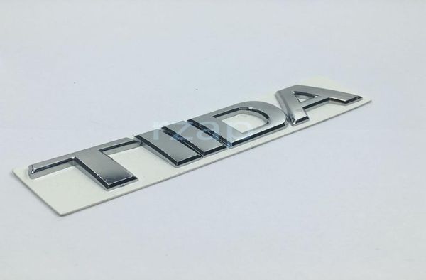 Nissan Tiida Leter Logo Gümüş Otomatik Arka Bagaj Rozeti Adı Sticker2120233 için 3D Araba Amblemi