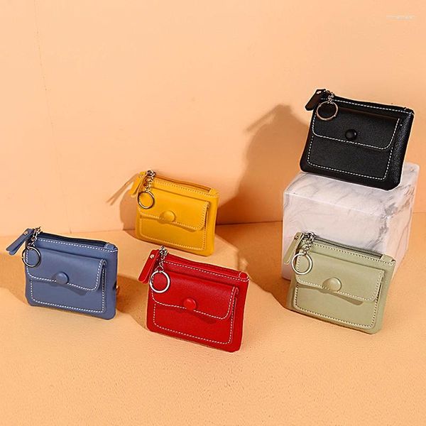 Schlüsselanhänger Damen Kleine Geldbörse Tasche Reißverschluss Geldtaschen Schlüsselanhänger Ringe Mini Geldbörsen Leder Schlüsselanhänger Halter